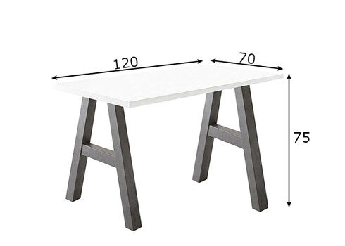 Kirjutuslaud MISTER OFFICE A mattvalge, 120x70xH75 cm