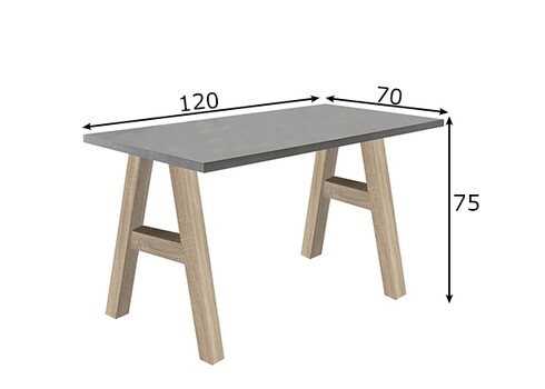 Kirjutuslaud MISTER OFFICE A grafiithall, 120x70xH75 cm
