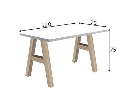 Kirjutuslaud MISTER OFFICE A mattvalge, 120x70xH75 cm