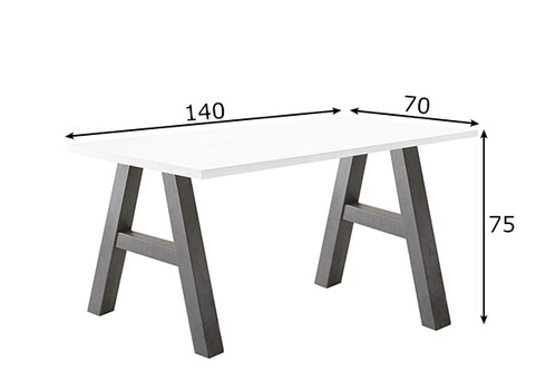 Kirjutuslaud MISTER OFFICE A mattvalge, 140x70xH75 cm