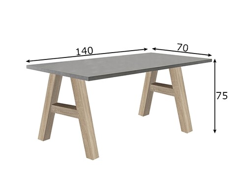 Kirjutuslaud MISTER OFFICE A grafiithall, 140x70xH75 cm