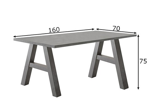 Kirjutuslaud MISTER OFFICE A grafiithall, 160x70xH75 cm