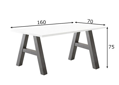 Kirjutuslaud MISTER OFFICE A mattvalge, 160x70xH75 cm