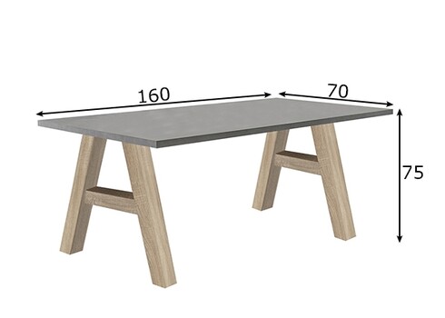 Kirjutuslaud MISTER OFFICE A grafiithall, 160x70xH75 cm