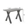 Kirjutuslaud MISTER OFFICE X grafiithall, 120x70xH75 cm