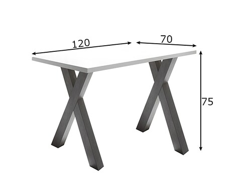 Kirjutuslaud MISTER OFFICE X mattvalge, 120x70xH75 cm