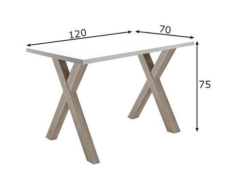 Kirjutuslaud MISTER OFFICE X mattvalge, 120x70xH75 cm