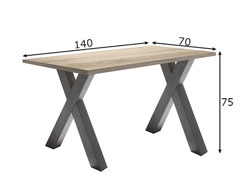 Kirjutuslaud MISTER OFFICE X tamm, 140x70xH75 cm