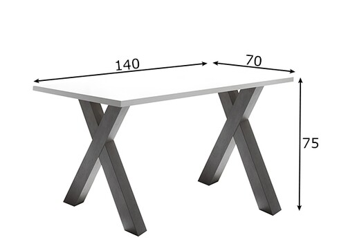 Kirjutuslaud MISTER OFFICE X mattvalge, 140x70xH75 cm