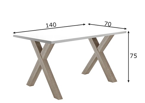 Kirjutuslaud MISTER OFFICE X mattvalge, 140x70xH75 cm