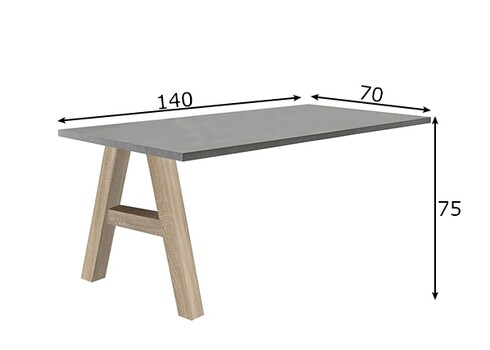Kinnitatav kirjutuslaud MISTER OFFICE A grafiithall, 140x70xH75 cm