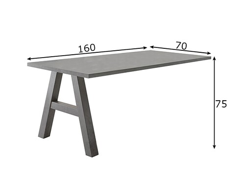 Kinnitatav kirjutuslaud MISTER OFFICE A grafiithall, 160x70xH75 cm