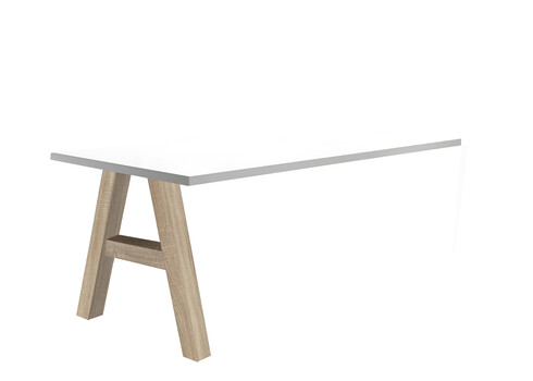 Kinnitatav kirjutuslaud MISTER OFFICE A mattvalge, 160x70xH75 cm