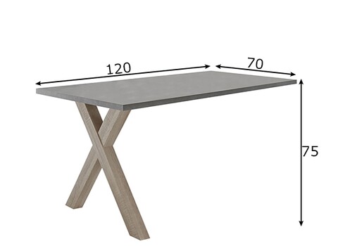 Kinnitatav kirjutuslaud MISTER OFFICE X grafiithall, 120x70xH75 cm