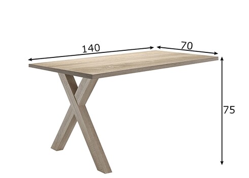Kinnitatav kirjutuslaud MISTER OFFICE X tamm, 160x70xH75 cm