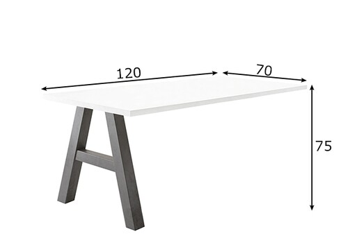 Kinnitatav kirjutuslaud MISTER OFFICE A mattvalge, 120x70xH75 cm