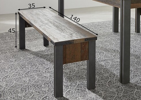 Pink PRIME pruun, 140x35xH45 cm