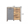 Kummut PRIME pruun, 119x42xH110 cm