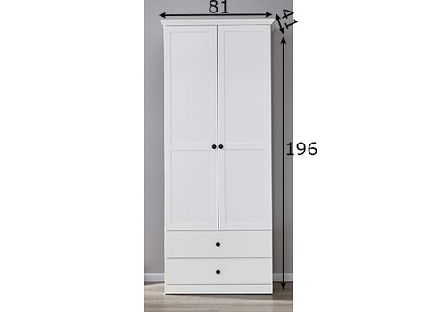 Riidekapp BAXTER valge, 81x41xH200 cm