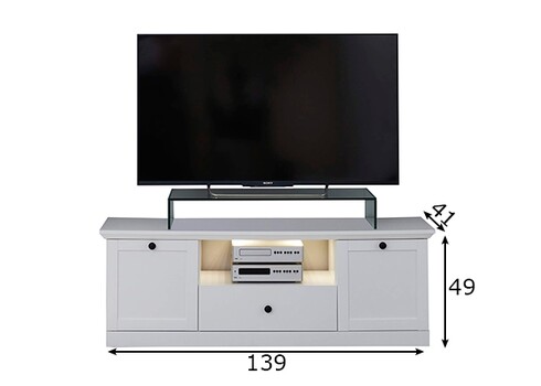 TV-alus BAXTER valge, 139x41xH49 cm LED