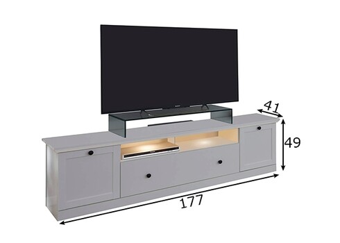 TV-alus BAXTER valge, 177x41xH49 cm LED