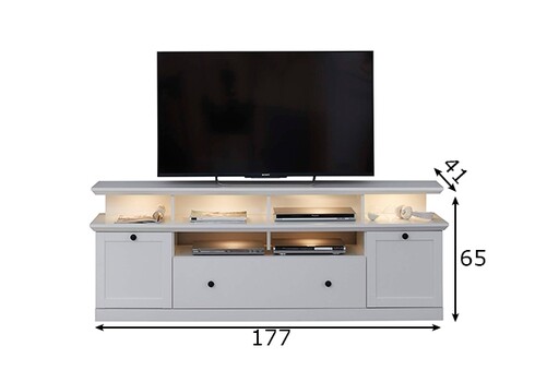 TV-alus BAXTER valge, 177x41xH65 cm LED