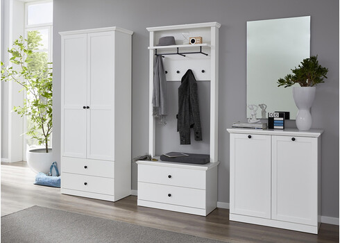 Jalatsikapp BAXTER valge, 81x41xH88 cm