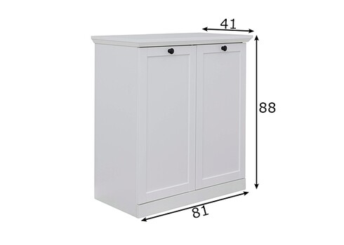 Jalatsikapp BAXTER valge, 81x41xH88 cm