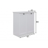 Jalatsikapp BAXTER valge, 81x41xH88 cm