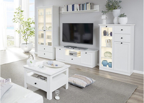 Vitriinkapp BAXTER valge, 81x41xH129 cm LED