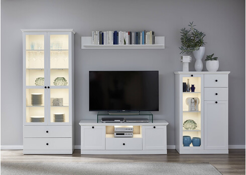 Vitriinkapp BAXTER valge, 81x41xH129 cm LED