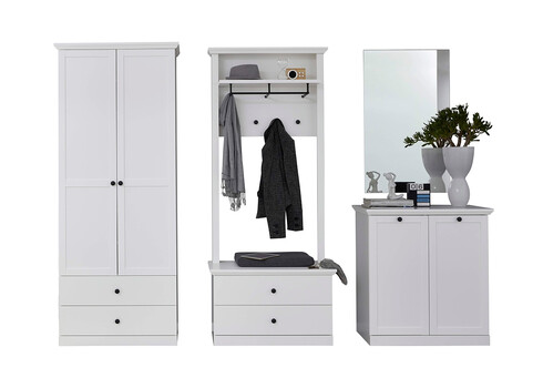 Esikumööbli komplekt BAXTER valge, 273x41xH196 cm