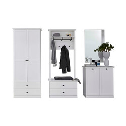Esikumööbli komplekt BAXTER valge, 273x41xH196 cm