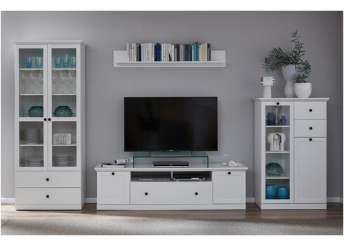 Elutoamööbli komplekt BAXTER valge, 369x41xH196 cm LED