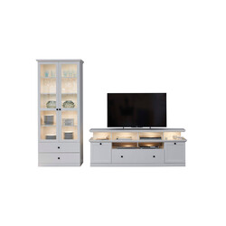 Elutoamööbli komplekt BAXTER valge, 273x41xH196 cm LED