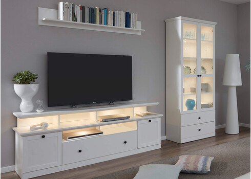 Elutoamööbli komplekt BAXTER valge, 273x41xH196 cm LED