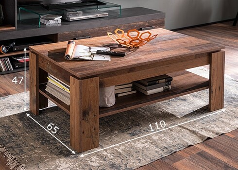 Diivanilaud INDY pruun, 110x65xH47 cm