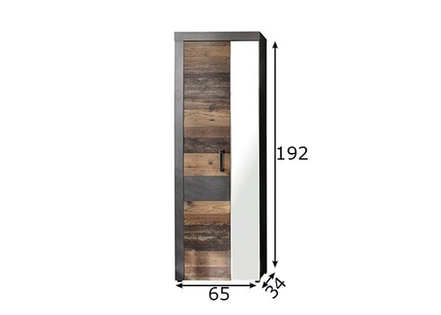 Riidekapp INDY hall, 65x34xH192 cm