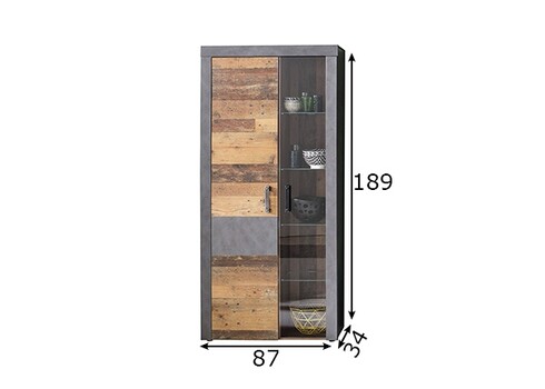 Vitriinkapp INDY hall, 87x34xH189 cm LED