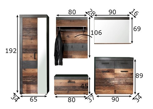Esikumööbli komplekt INDY hall