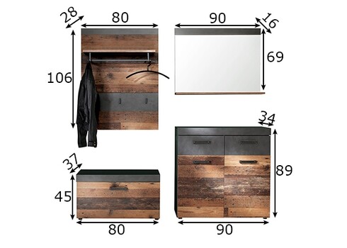 Esikumööbli komplekt INDY hall