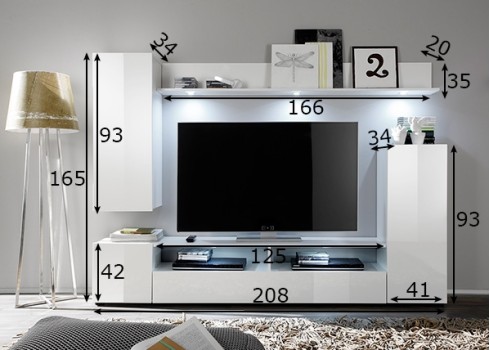 Elutoamööbli komplekt Dos valge LED