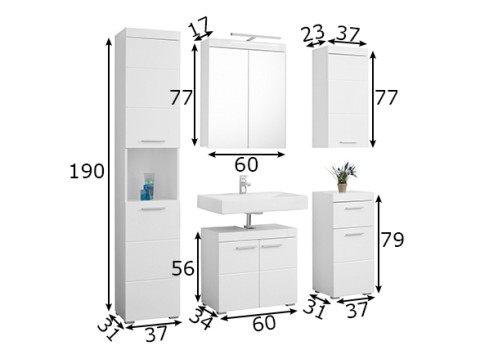 Mööblikomplekt Amanda valge