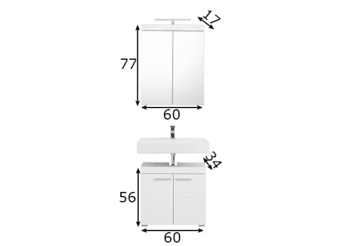 Mööblikomplekt Amanda valge