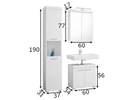 Mööblikomplekt Amanda valge