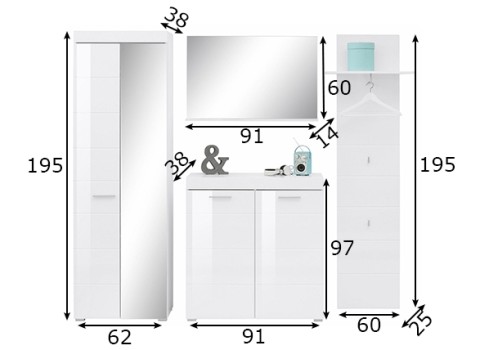 Mööblikomplekt Amanda valge