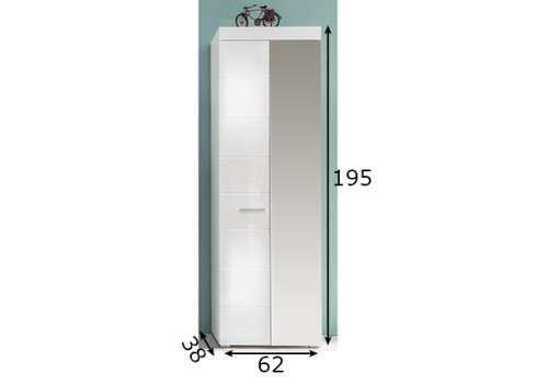 Kapp Amanda valge, 62x38xH195 cm