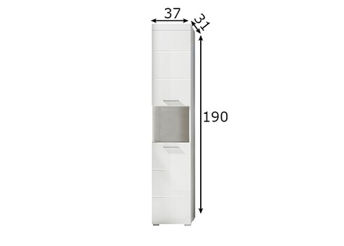 Vannitoakapp AMANDA valge kõrgläige, 37x31xH190 cm