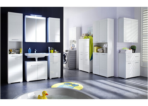 Pesumasinakapp AMANDA valge läige / valge, 63x24xH187 cm