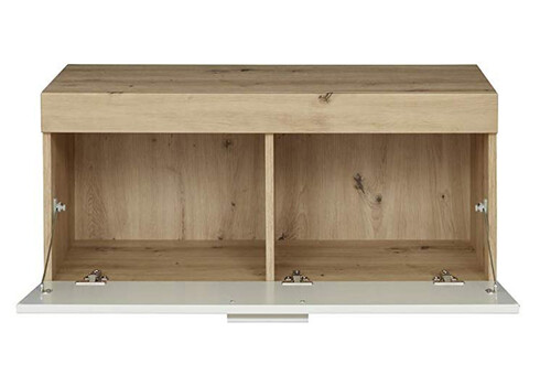 Jalatsikapp AMANDA valge läige / tamm, 91x38xH42 cm